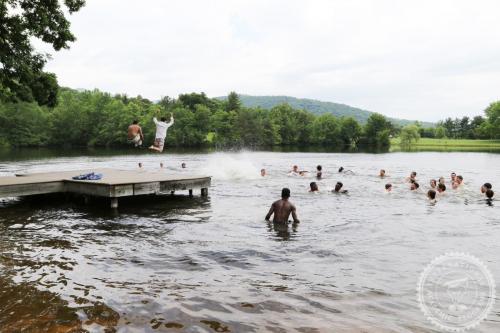 jumping off the dock